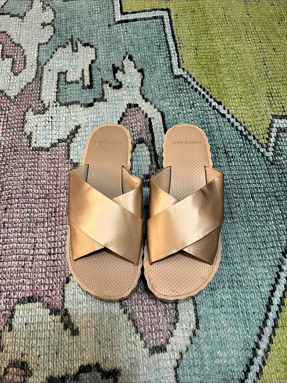 Tory Burch Bellini Blush Platform Slide Sandals